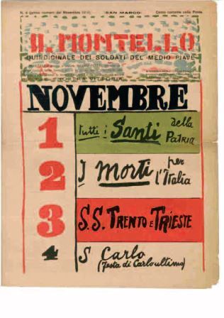 Novembre 1918, 1918, Copertina de Il Montello, n. 4, novembre 1918, Milano, Collezione privata