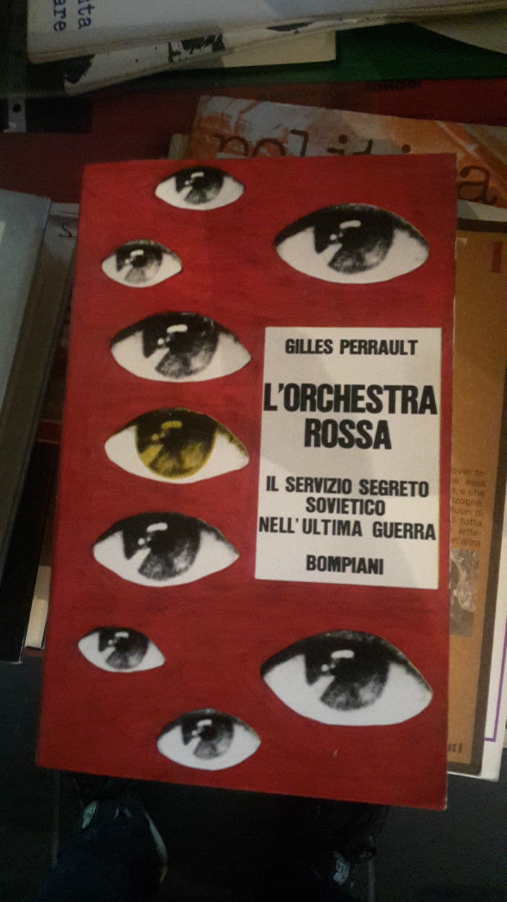 Copertina libro L&#039;orchestra_rossa__di_Gilles_Perrault__Bompiani__Milano__1968_copertina_illustrata_da_harloff