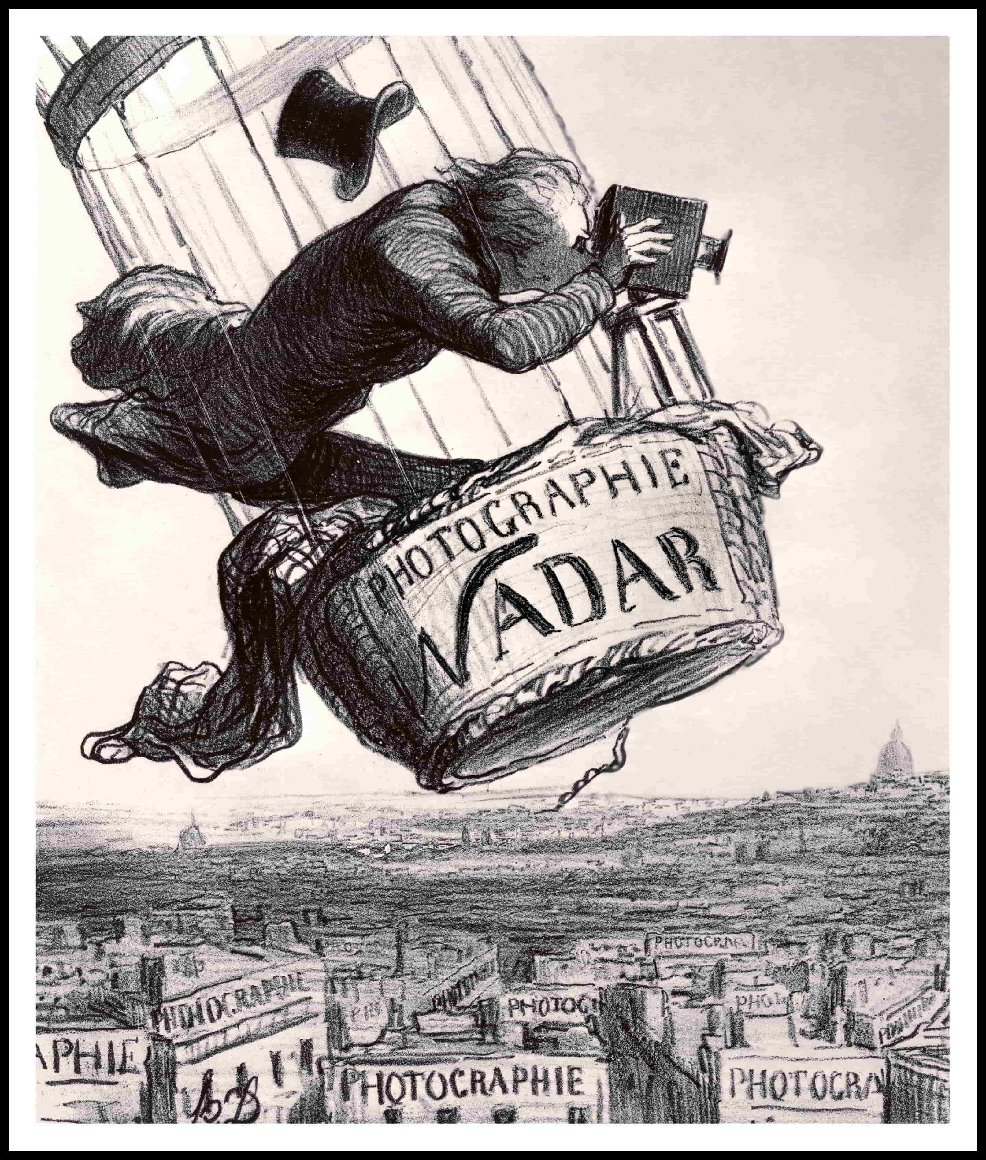 Honorè Daumier - Caricatura di Nadar e la fotografia aerea Mostra